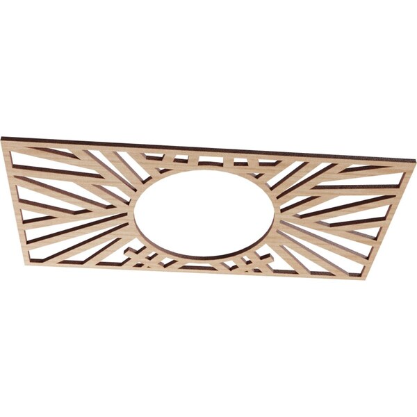 Hoover Wood Fretwork Pierced Ceiling Medallion, Alder, 18W X 9H X 6 5/8ID X 3/8T